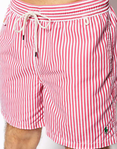Stripe Pink Swim Shorts